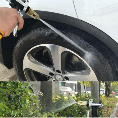  Bộ dây vòi xịt nước rửa xe, tưới cây . tăng áp 3 lần, loại 20m 206236 đầu đồng, đai+ tặng đai