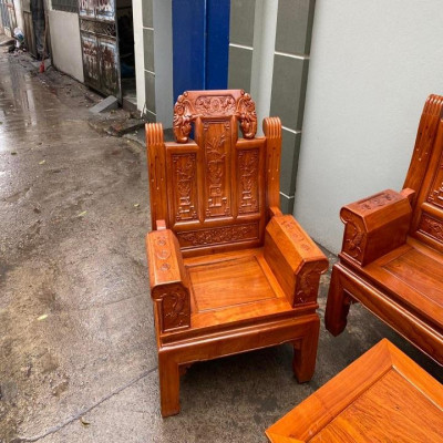 Bộ bàn ghế âu á hộp chương voi gỗ hương đá ( Cô Mơ - Ninh Bình )