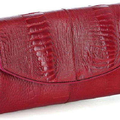 Túi đeo da đà điểu Huy Hoàng da chân màu đỏ HT6422