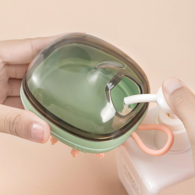 Lược silicon massage gội đầu có đựng xà phòng