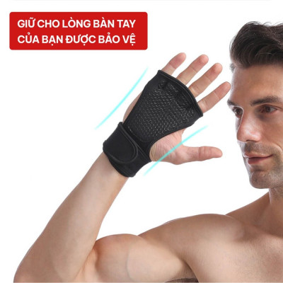 Găng tay tập Gym kết hợp quấn cổ tay chống chai tay GoodFit GF207G