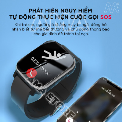 Đồng hồ Thông minh Mini có Rung Gắn sim Định vị GPS, Wifi Đo huyết áp Nhịp tim nhắc nhở Vận động gọi Video call AMA Watch FA91S - Hàng nhập khẩu