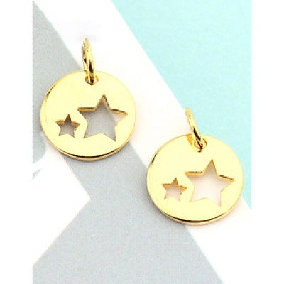 Combo 2 cái charm bạc tròn 2 ngôi sao treo - Ngọc Quý Gemstones