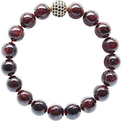 Vòng Garnet (Ngọc Hồng Lựu) 10mm Mix Charm Ngọc Quý Gemstones VT70