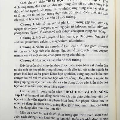 Sách - Hóa học và Đời sống Tập 1 (Sách chuyên khảo)