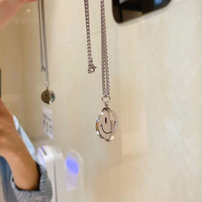 Dây chuyền nam nữ trở mặt vui buồn trangsucpt thời trang dây chuyền mặt cười PTDCNA195
