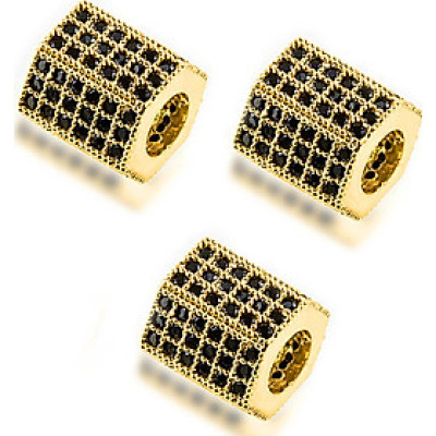 Combo 3 cái charm hợp kim đính đá hình lục giác - Ngọc Quý Gemstones