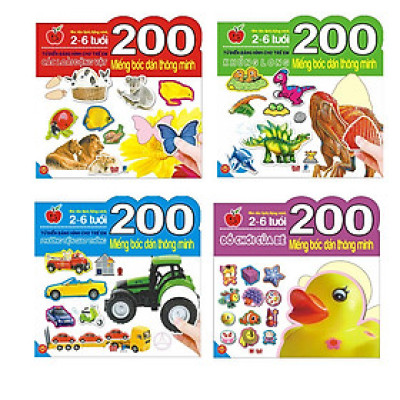 200 Miếng Bóc Dán Thông Minh - Các Loài Động Vật + Khủng Long + Đồ Chơi Của Bé + Phương Tiện Giao Thông
