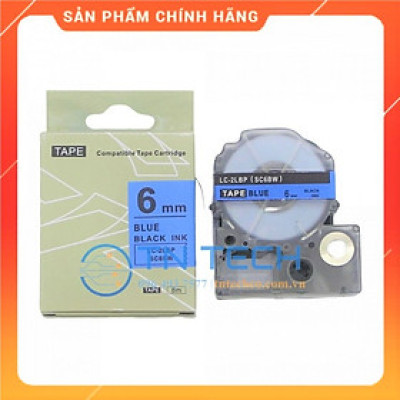 Nhãn in TEPRA - EPSON LC-2LBP (SC6BW) – Chữ đen nền xanh dương 6MM X 8M  - Dùng cho máy in nhãn TEPRA - EPSON [Hàng nhập khẩu]