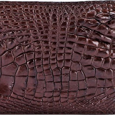 Ví Nam Da Cá Sấu Gù Chân Huy Hoàng HT2235 (12.5 x 10 cm) - Nâu Đất