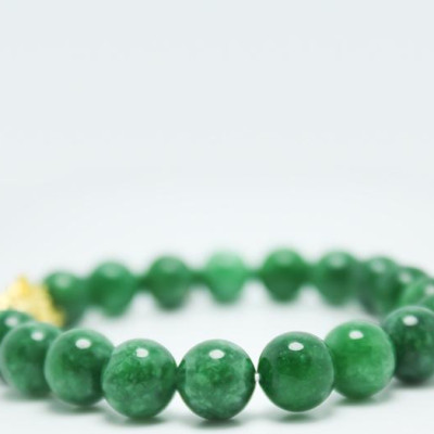 Vòng tay đá mã não vân mây xanh mix Tỳ hưu vàng MS206, Vòng tay phong thủy hợp mệnh Mộc, Thủy cho nam và nữ