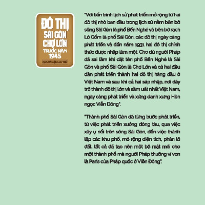 Đô Thị Sài Gòn Chợ Lớn Trước Năm 1945