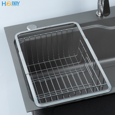 Khay đựng đồ gác chậu rửa chén co giãn inox 304 Hobby home decor KDC6