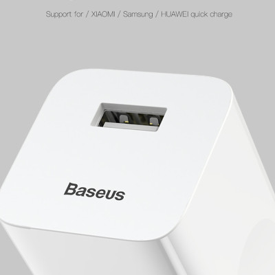 Củ Sạc Nhanh Baseus Công Suất 24W, 3A, Qualcomm QC3.0 - Hàng Chính Hãng