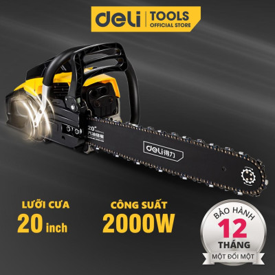 Máy Cưa Xích Deli Chính Hãng Chất Lượng Cao - Công Suất 2000W, Lưỡi Cưa 20inch Sắc Bén - Sử Dụng An Toàn - DL585020