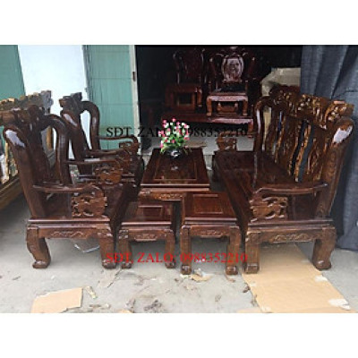 Bộ bàn ghế minh quốc đào gỗ tràm Pu giả mun