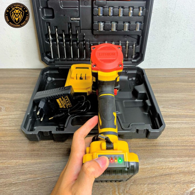 Máy khoan pin HUKAN 21V 3 chức năng tặng bộ phụ kiện mũi khoan