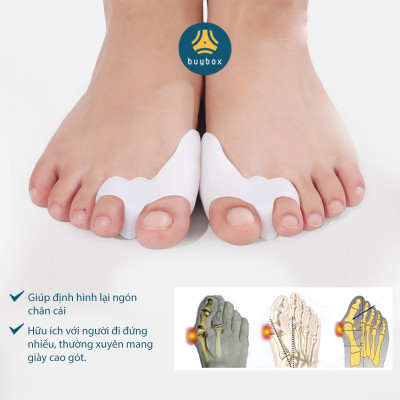 Combo 3 Cặp nẹp silicone tách ngón, bảo vệ đinh hình ngón chân cái - Buybox - BBPK281 