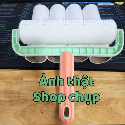 Combo Cây Lăn Bụi Cỡ Lớn 16cm, Kèm 5 Lõi Keo Siêu Dính, Tay Cầm Chắc Chắn, Cây Lăn Lông Mèo, Lông Vật Nuôi, Lăn Bụi Quần Áo, Ga Giường