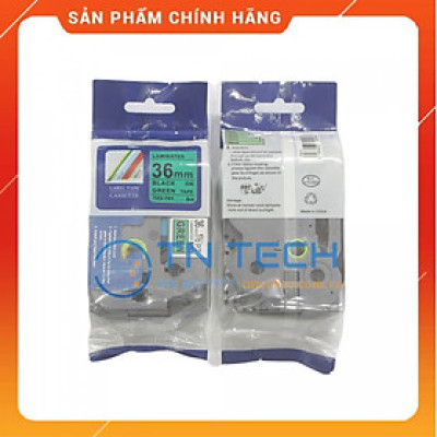 Nhãn In Tz2-761 - Đen nền xanh lá 36mm x 8m - Dùng cho máy in BROTHER - AIMO - PUTY [Hàng nhập khẩu]