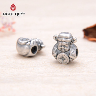 Charm bạc thần tài xỏ ngang - Ngọc Quý Gemstones