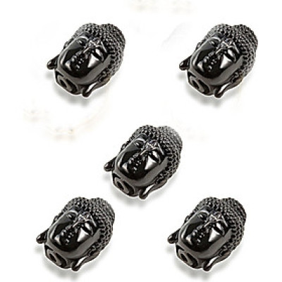 Combo 5 cái charm hợp kim đầu phật xỏ ngang - Ngọc Quý Gemstones