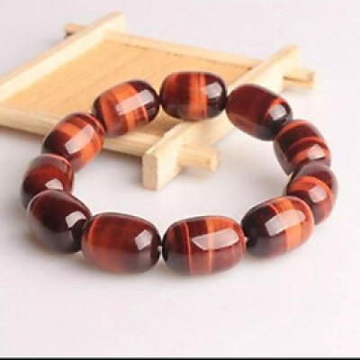 Vòng tay lu thống đá mắt hổ đỏ nâu cao cấp cho Nam Nữ văn phòng làm trang sức