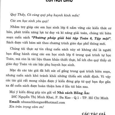 Phương Pháp Giải Bài Tập Toán 6 - Tập 1 (Theo Chương Trình Giáo Dục Phổ Thông Mới) 