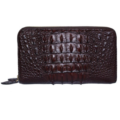 HP3738-39-40-41 - Bóp nữ da cá sấu Huy Hoàng nhiều ngăn gai cầm tay màu đen, nâu đỏ, vàng, nâu đất