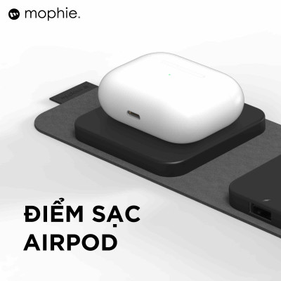 Đế sạc mophie Snap+ multi-device travel, sạc không dây sạc nhanh, BH 2 năm 1 đổi 1 - Hàng chính hãng