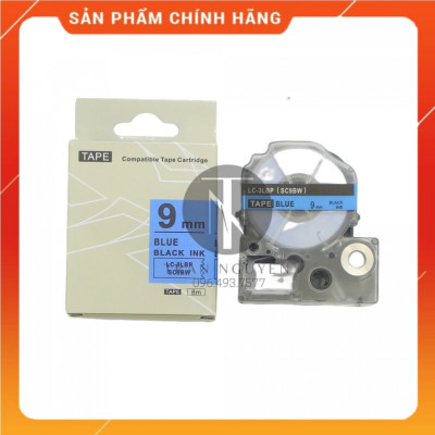 [Combo 5 cuộn] Nhãn in Tepra SC9BW (LC-3LBP) - Chữ đen nền dương 9mm x 8m - Hàng nhập khẩu