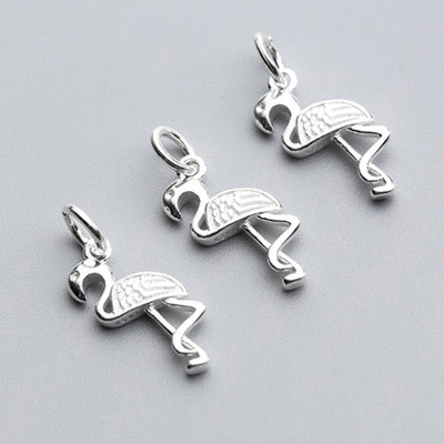 Combo 2 cái charm bạc hình con hạc - Ngọc Quý Gemstones