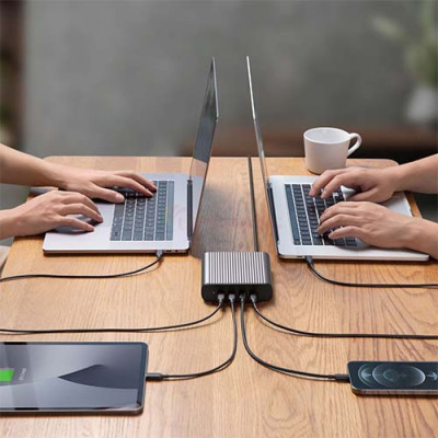 Sạc đa cổng HyperJuice 245W GaN Desktop Charger PD 3.0 QC 4.0+ HJGAN245 - Hàng chính hãng