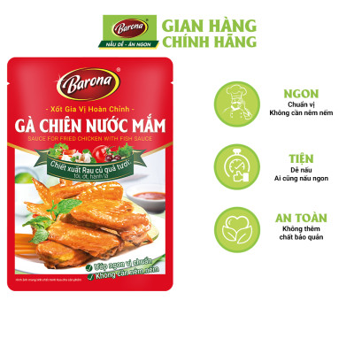 Combo 5 gói Gia Vị Gà Chiên Nước Mắm Barona 80g tươi ngon chuẩn vị không cần nêm nếm