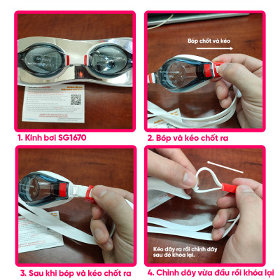 Kính Bơi Cận Từ 2 Đến 7 Độ Kính Bơi Người Cận Dây Đeo Êm Ái Chông Sương Thời Trang Cleacco SG1670 Boro Sport