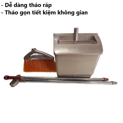 Bộ chổi kèm xẻng hốt rác thông minh nhựa VIỆT NHẬT - Tự động đóng mở, treo tường, xếp gọn - Chính hãng Việt Nhật