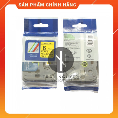 [Combo 5 Hộp] Nhãn In đa lớp Tz2-611 - Đen nền vàng 6mm x 8m - Hàng nhập khẩu