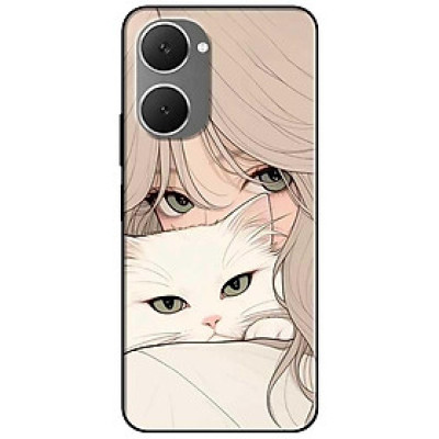 Ốp lưng cho Vivo Y03 - Y03T - Y18 - Y18S - Y18T - Y27 5G - Y28 4G - Y36 - Mèo Và Cô Gái - Hàng Chính Hãng