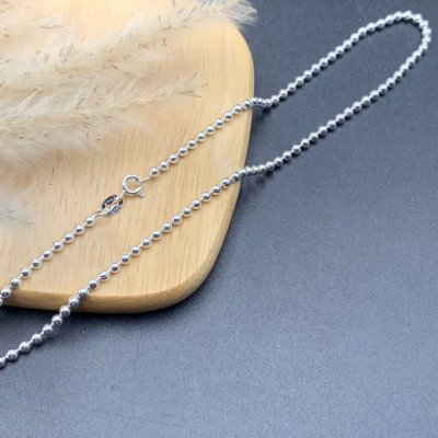 Dây Chuyền  Vòng Cổ Bạc Ta Nguyên Chất S99  Bi Trơn Bền Đẹp Không Xi Mạ Bạc Hiểu Minh DTE060