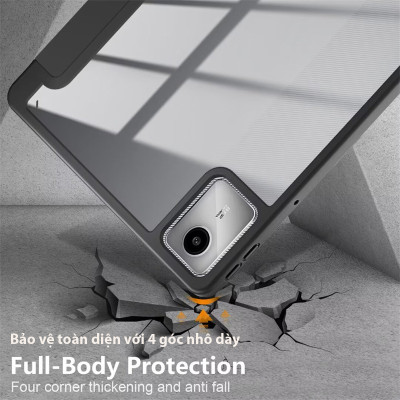 Bao da cho Lenovo Tab M11 (TB-330FU/TB-330XU) Zaki Smartcover mặt lưng trong suốt - Hàng Chính Hãng