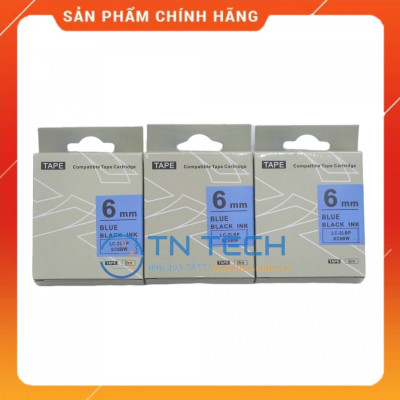 Nhãn in TEPRA - EPSON LC-2LBP (SC6BW) – Chữ đen nền xanh dương 6MM X 8M  - Dùng cho máy in nhãn TEPRA - EPSON [Hàng nhập khẩu]