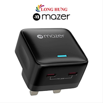 Cốc sạc Mazer GaNPrestige SuperMINI 35W 2Type-C M-GAN35US-V3 - Hàng chính hãng