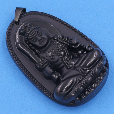 Mặt dây chuyền Bất động Minh Vương đen 6 cm