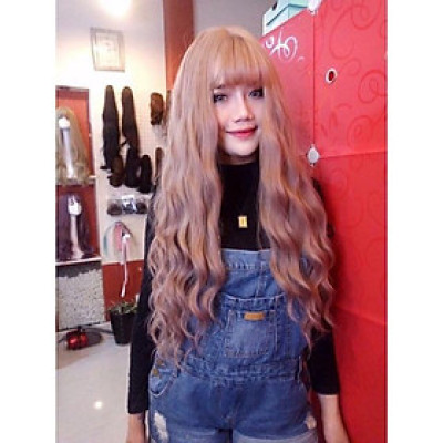 Tóc giả sóng dợn cao cấp- tặng lứoi chùm tóc- hình thật