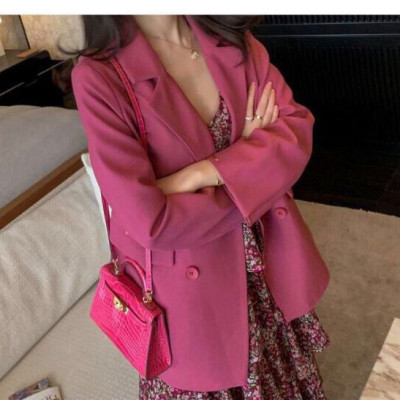 Áo Blazer Vest màu hồng phong cách ulzzang sành điệu