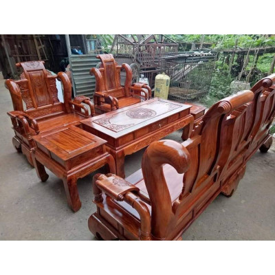 bộ bàn ghế tần thủy hoàng gỗ xà cừ tay 12