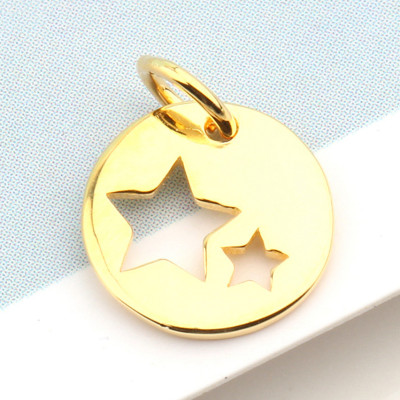 Combo 2 cái charm bạc tròn 2 ngôi sao treo - Ngọc Quý Gemstones