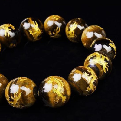 Vòng tay nam khắc rồng 16 ly kèm hộp