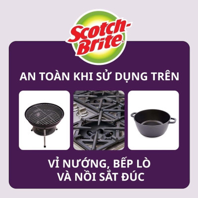 Miếng cọ rửa đa năng 3M SCOTCH-BRITE 7447 cọ rửa siêu mạnh, 4 miếng/gói