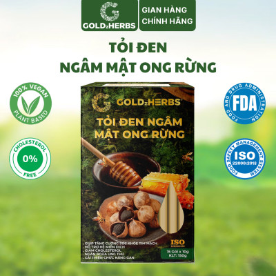 Tỏi đen ngâm mật ong rừng GoldzHerbs, 100% mật ong nguyên chất – Hũ 300g/ Hộp 15 gói